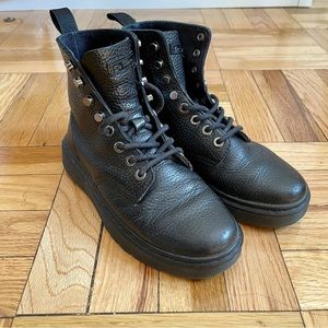 Dr Martens Black Nappa Leather Lace Up Boots UK 3
